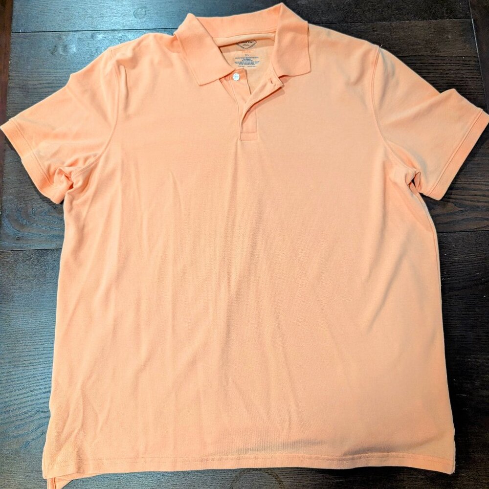 Mens St Johns Bay XL  Garnet Rose Super Soft Polo Short Sleeve Shirt Orange